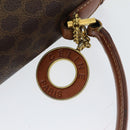 CELINE Macadam Canvas Hand Bag PVC Leather 2way Brown Gold Auth 86265-17