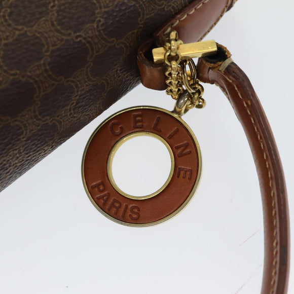 CELINE Macadam Canvas Handtasche PVC-Leder 2-Wege Braun Gold Authentisch 86265