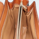 CELINE Macadam Canvas Hand Bag PVC Leather 2way Brown Gold Auth 86265-20