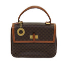 CELINE Macadam Canvas Hand Bag PVC Leather 2way Brown Gold Auth 86265-13