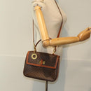CELINE Macadam Canvas Hand Bag PVC Leather 2way Brown Gold Auth 86265-24