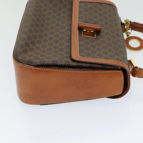 CELINE Macadam Canvas Handtasche PVC-Leder 2-Wege Braun Gold Authentisch 86265