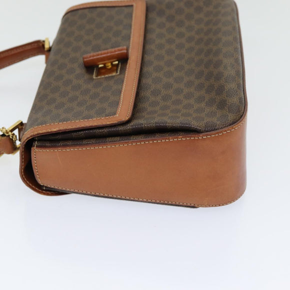 CELINE Macadam Canvas Handtasche PVC-Leder 2-Wege Braun Gold Authentisch 86265