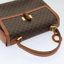 CELINE Macadam Canvas Hand Bag PVC Leather 2way Brown Gold Auth 86265-6