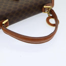 CELINE Macadam Canvas Hand Bag PVC Leather 2way Brown Gold Auth 86265-7