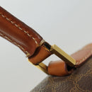 CELINE Macadam Canvas Hand Bag PVC Leather 2way Brown Gold Auth 86265-9