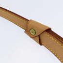 LOUIS VUITTON Less Baxter MM Dog Leash Leather Beige M58051 LV Auth 86281-4