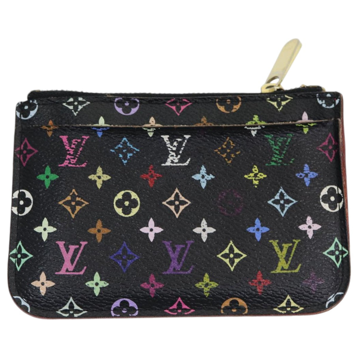 LOUIS VUITTON Multicolor Pochette ClesNM Coin Purse Black M60279 LV Auth 86296 - 0