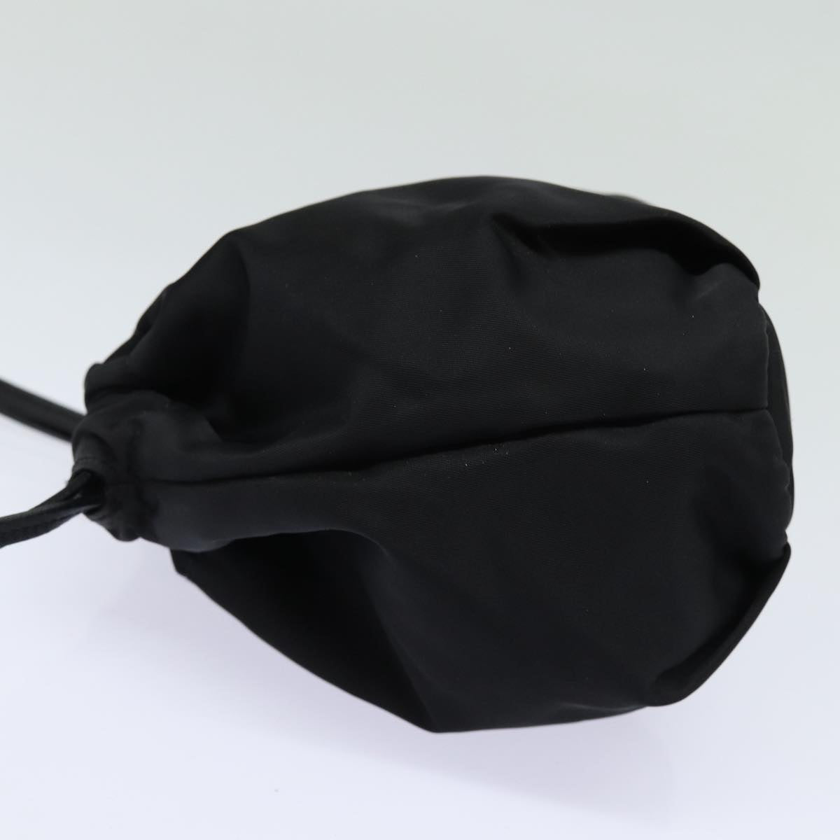 PRADA Drawstring Pouch Nylon Black Auth 86301