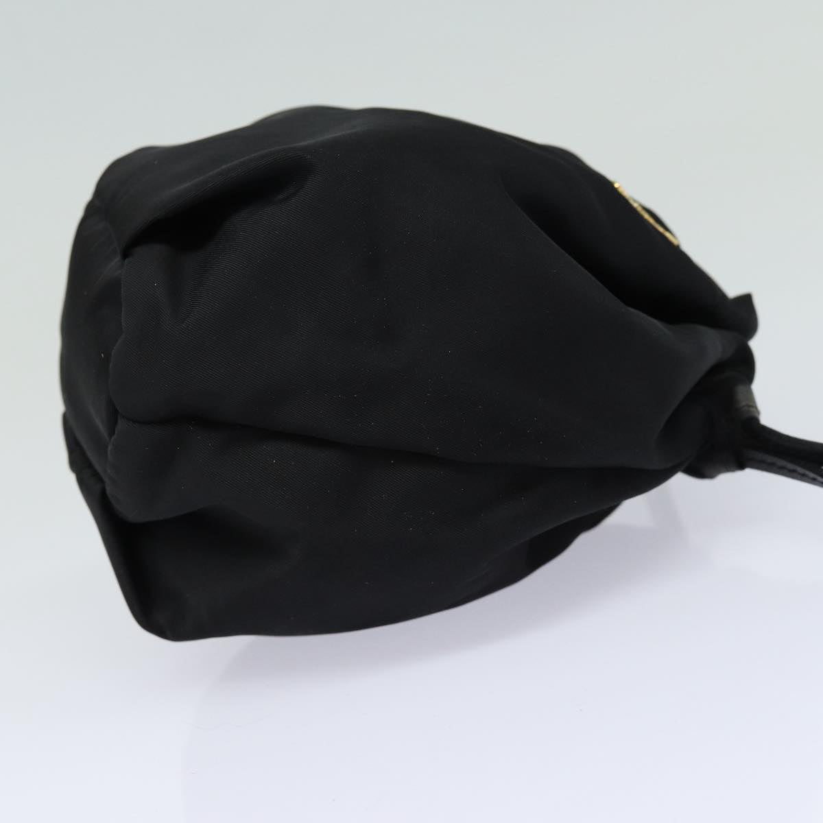 PRADA Drawstring Pouch Nylon Black Auth 86301