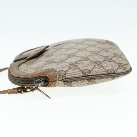 GUCCI GG Canvas Web Sherry Line Umhängetasche PVC Beige Gold 68.02.047 Auth 86305