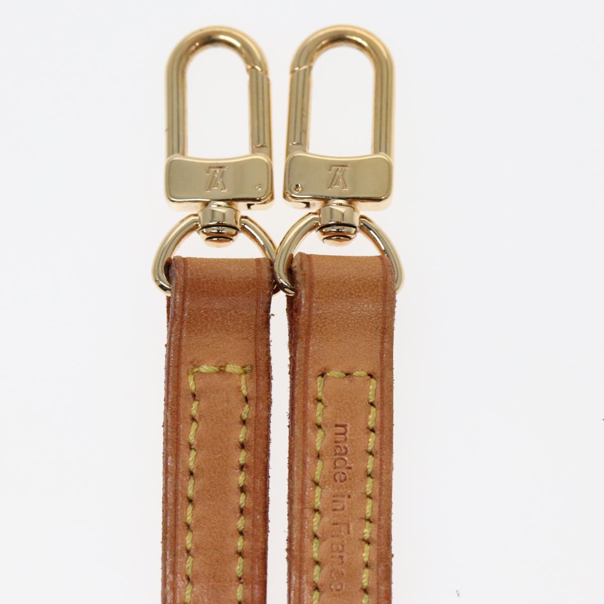 LOUIS VUITTON Shoulder Strap Leather 44.9"" Beige LV Auth 86321