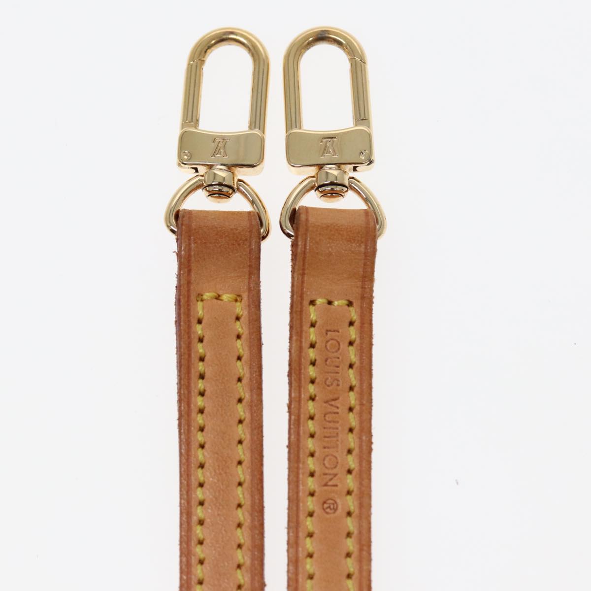 LOUIS VUITTON Shoulder Strap Leather 44.9"" Beige LV Auth 86321