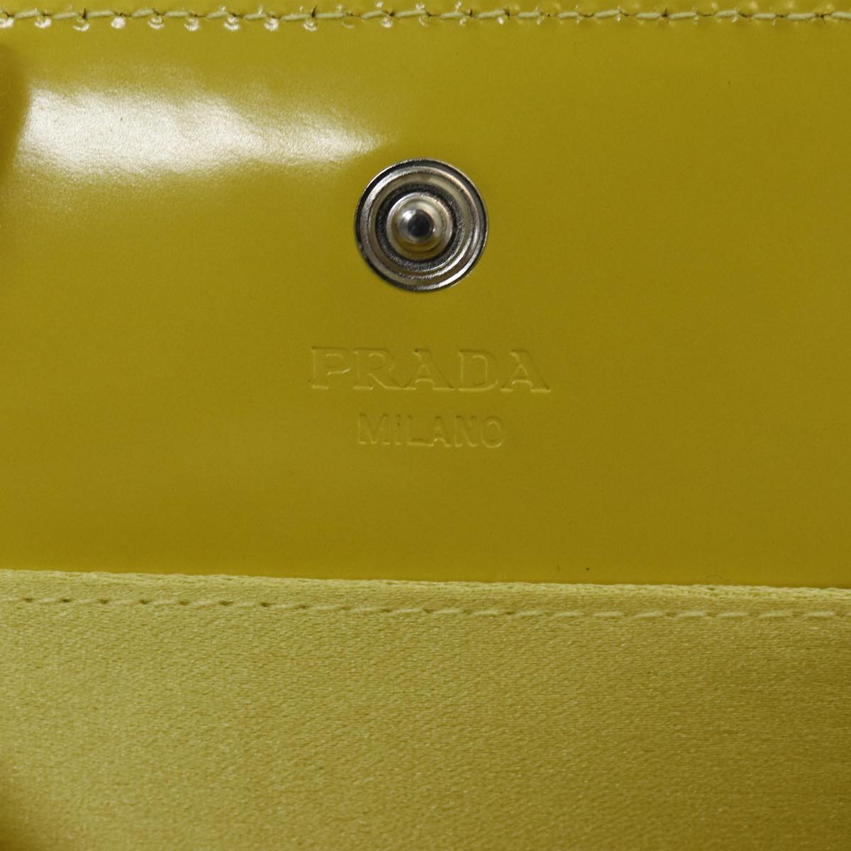 PRADA Coin Purse Nylon Yellow M634 Auth 86325