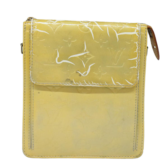 LOUIS VUITTON Monogram Vernis Motto Accessory Pouch Gris M91030 LV Auth 86327