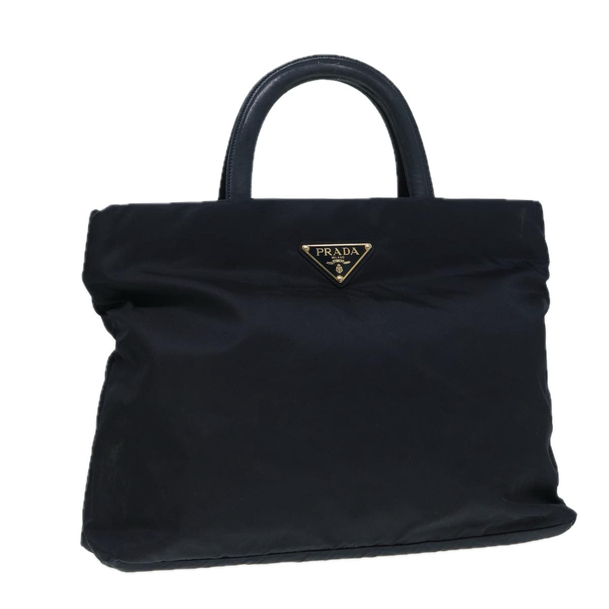 PRADA Hand Bag Nylon Navy Silver Auth 86341