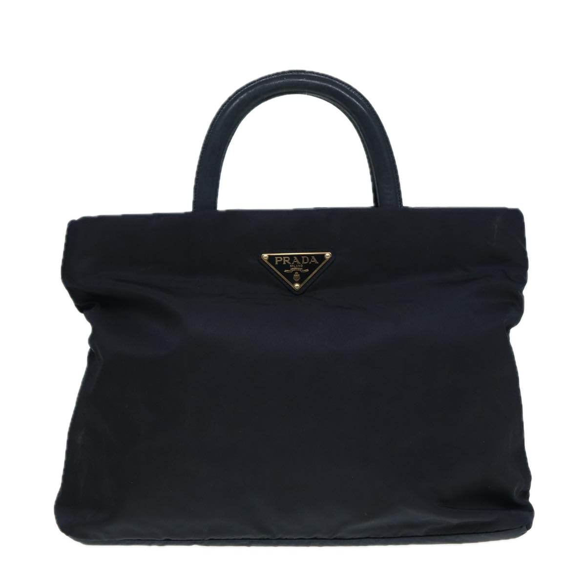 PRADA Hand Bag Nylon Navy Silver Auth 86341