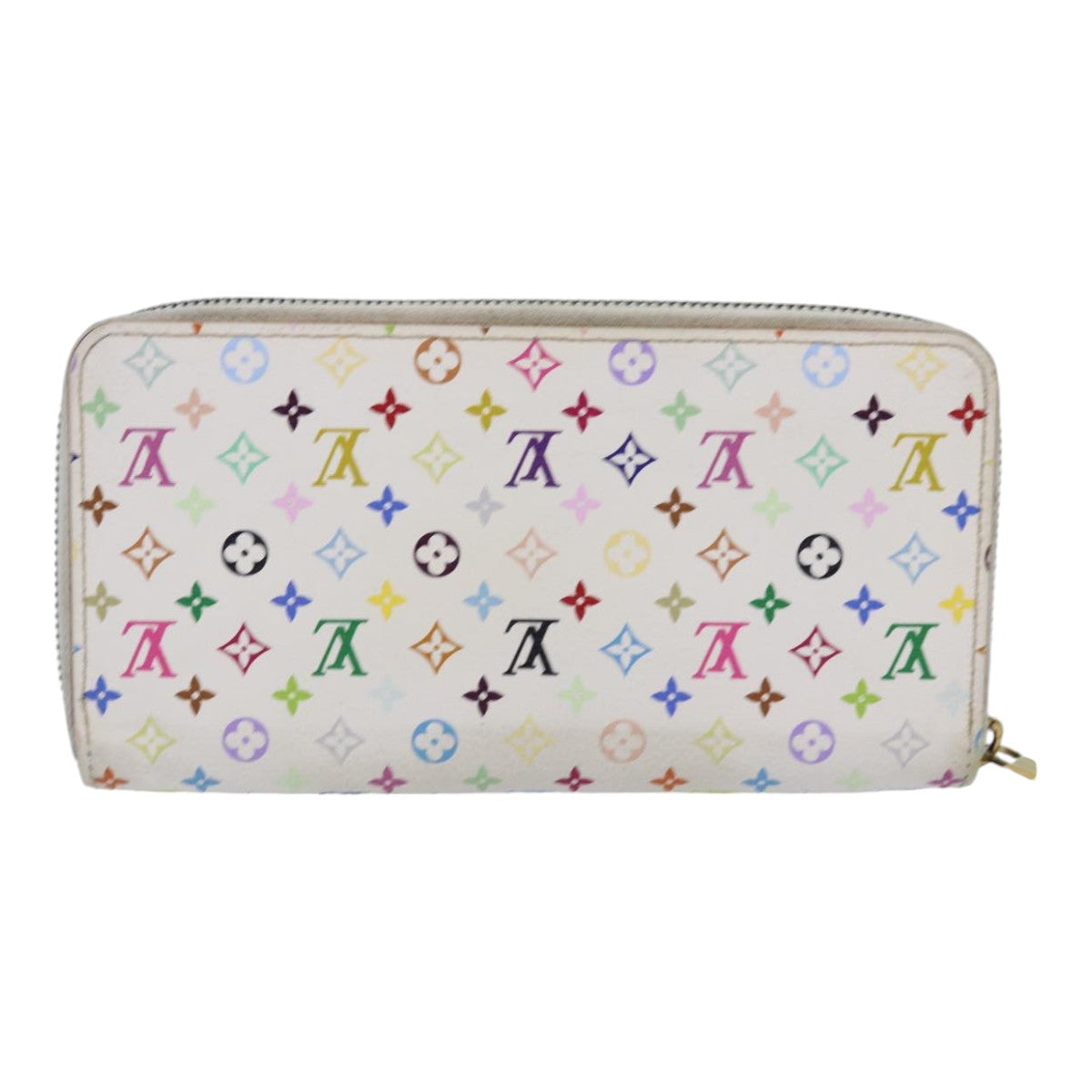 LOUIS VUITTON Monogram Multicolor Zippy Wallet White M60241 LV Auth 86348 - 0