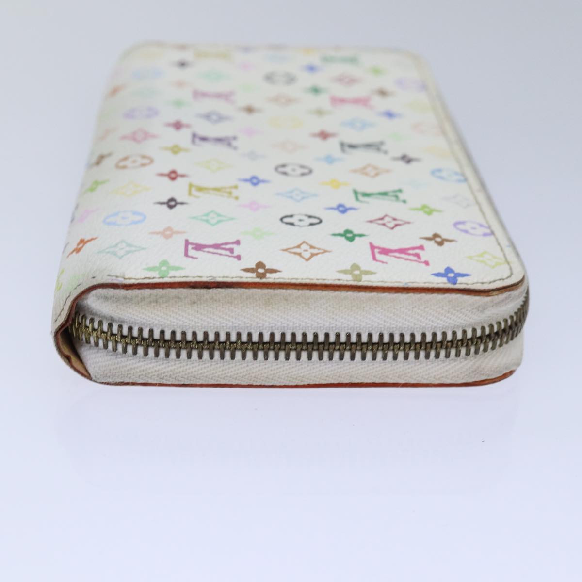 LOUIS VUITTON Monogram Multicolor Zippy Wallet White M60241 LV Auth 86348