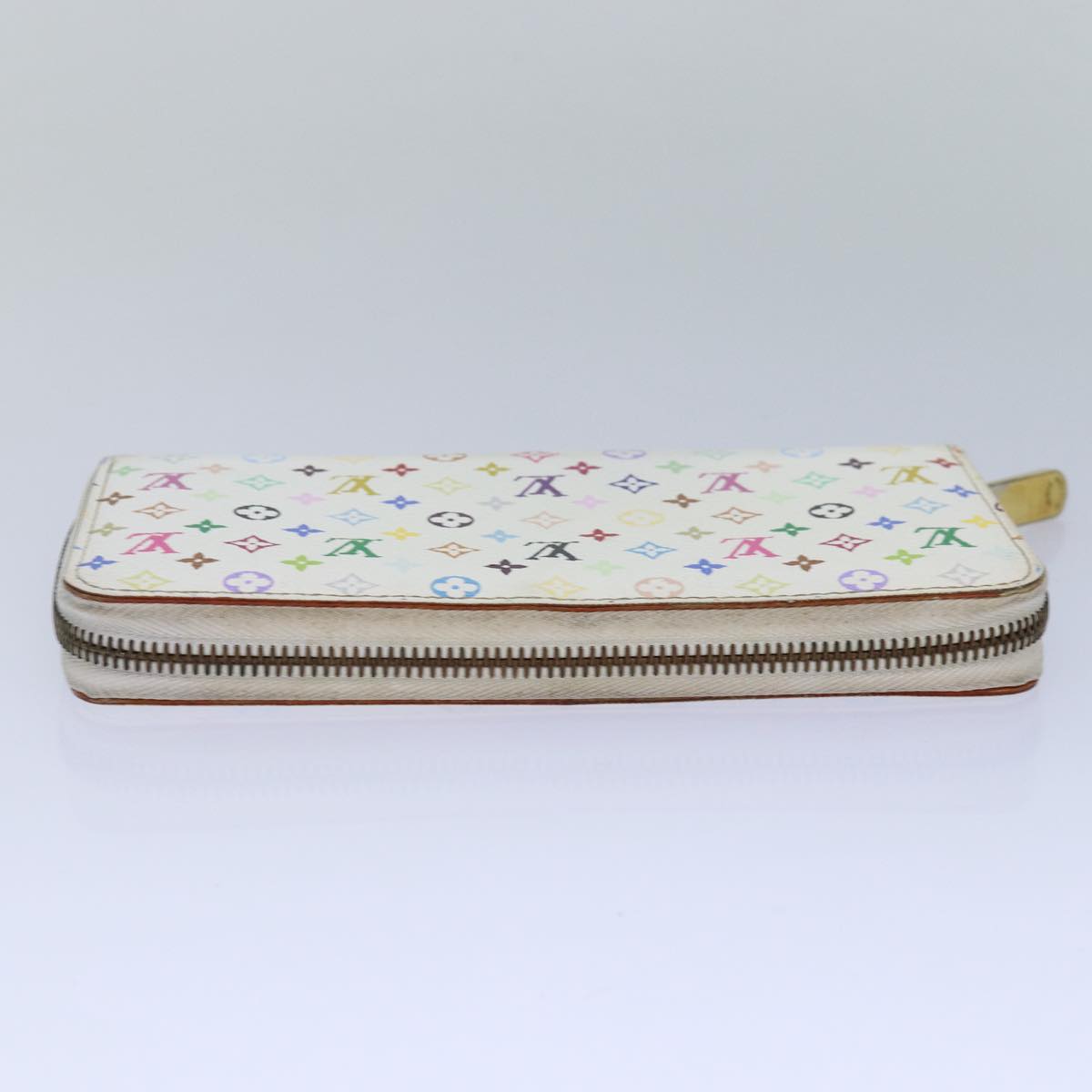 LOUIS VUITTON Monogram Multicolor Zippy Wallet White M60241 LV Auth 86348