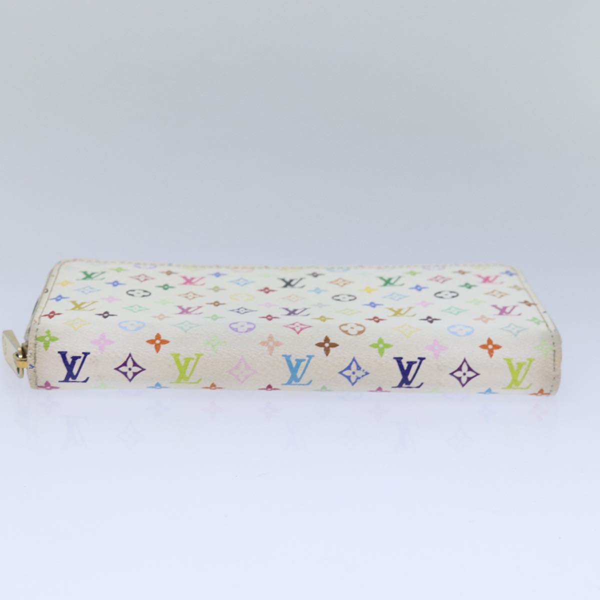 LOUIS VUITTON Monogram Multicolor Zippy Wallet White M60241 LV Auth 86348