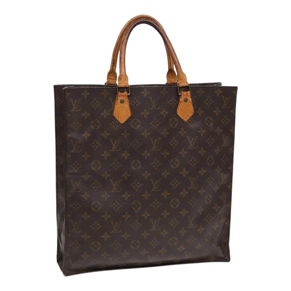 LOUIS VUITTON Monogram Sac Plat Hand Bag M51140 LV Auth 86399