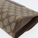 GUCCI GG Supreme Web Sherry Line Clutch Bag PVC Beige Red 89 01 030 Auth 86403-16