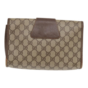 GUCCI GG Supreme Web Sherry Line Clutch Bag PVC Beige Red 89 01 030 Auth 86403 - 0