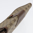 GUCCI GG Supreme Web Sherry Line Clutch Bag PVC Beige Red 89 01 030 Auth 86403-5