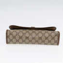 GUCCI GG Supreme Web Sherry Line Clutch Bag PVC Beige Rot 89 01 030 Auth 86403-6