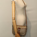 GUCCI GG Canvas Web Sherry Line Shoulder Bag PVC Beige Green Red Auth 86406-22
