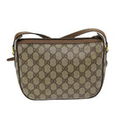 GUCCI GG Canvas Web Sherry Line Shoulder Bag PVC Beige Green Red Auth 86406-2