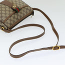 GUCCI GG Canvas Web Sherry Line Shoulder Bag PVC Beige Green Red Auth 86406-7