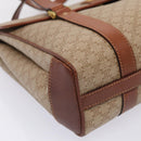CELINE Macadam Canvas Hand Bag Beige Gold Auth 86426-15
