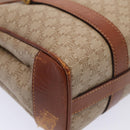 CELINE Macadam Canvas Hand Bag Beige Gold Auth 86426-17