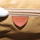 CELINE Macadam Canvas Hand Bag Beige Gold Auth 86426-20