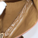 CELINE Macadam Canvas Hand Bag Beige Gold Auth 86426-25