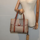 CELINE Macadam Canvas Hand Bag Beige Gold Auth 86426-26