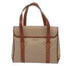 CELINE Macadam Canvas Hand Bag Beige Gold Auth 86426-2