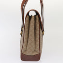 CELINE Macadam Canvas Hand Bag Beige Gold Auth 86426-4