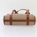 CELINE Macadam Canvas Hand Bag Beige Gold Auth 86426-5