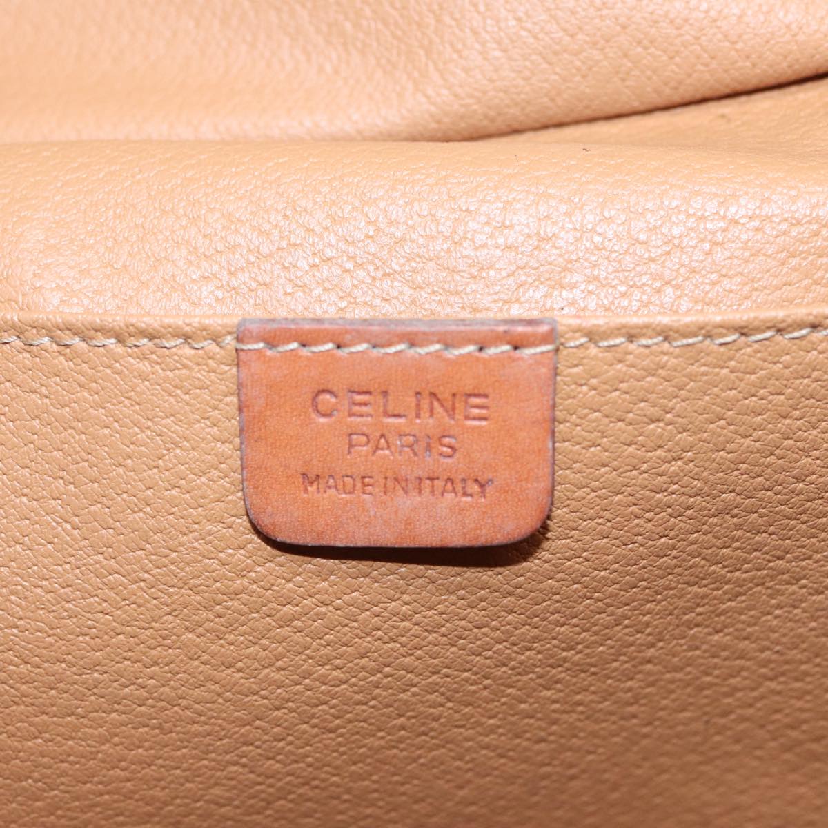 CELINE Macadam Canvas Hand Bag PVC Leather 2way Brown Gold Auth 86428