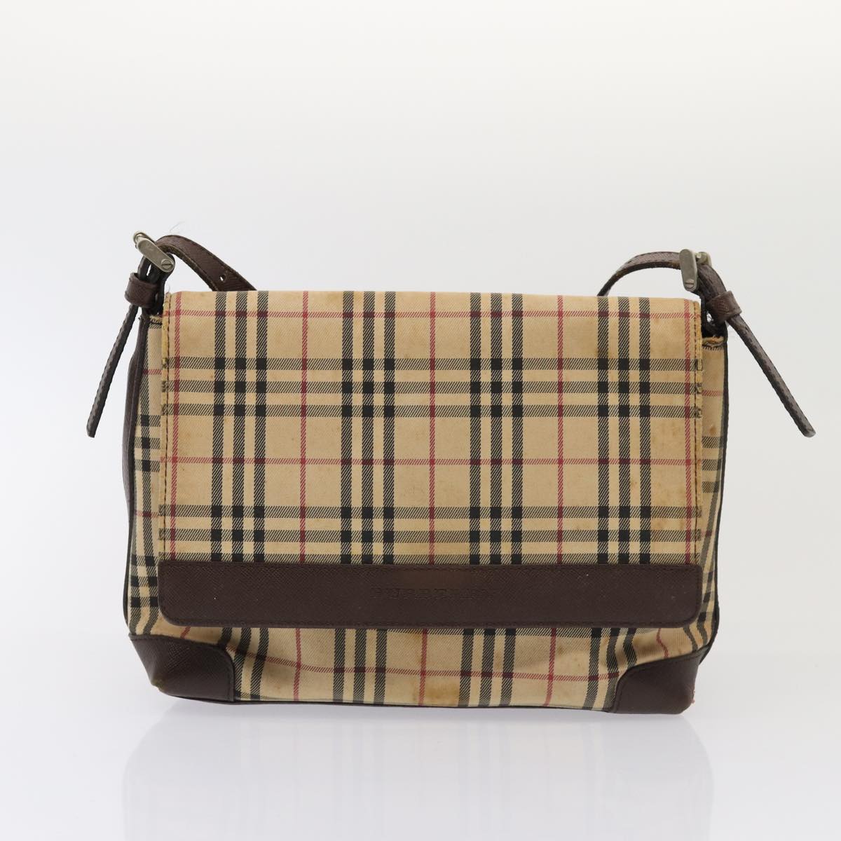 BURBERRY Nova Check Shoulder Bag Canvas 3Set Beige Brown Auth 86462