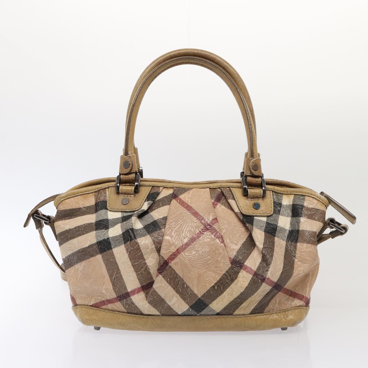 BURBERRY Nova Check Shoulder Bag Canvas 3Set Beige Brown Auth 86462