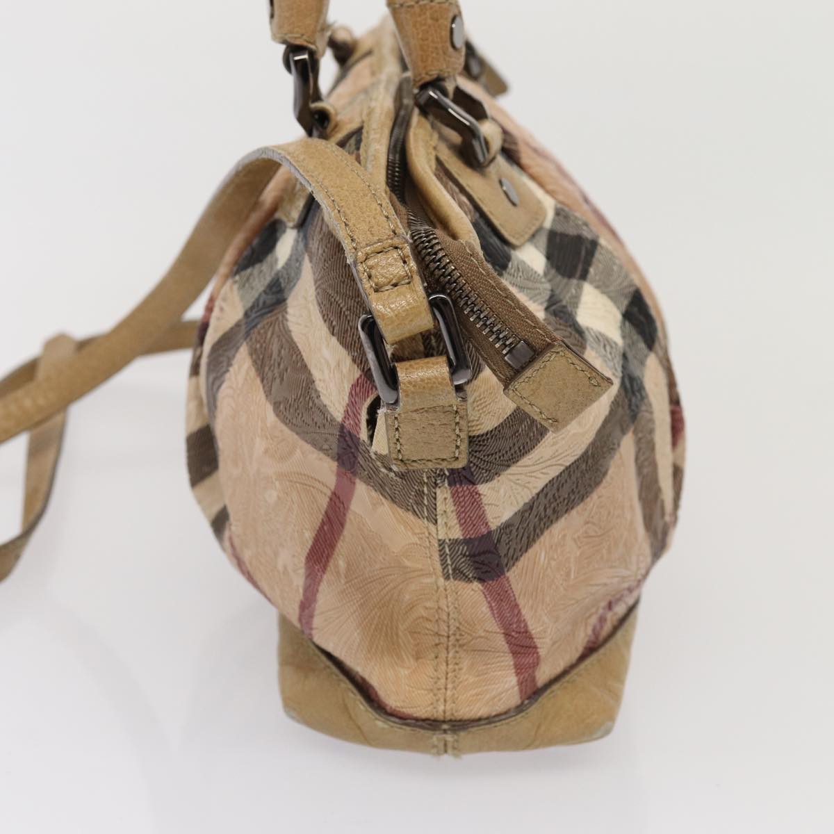 BURBERRY Nova Check Shoulder Bag Canvas 3Set Beige Brown Auth 86462