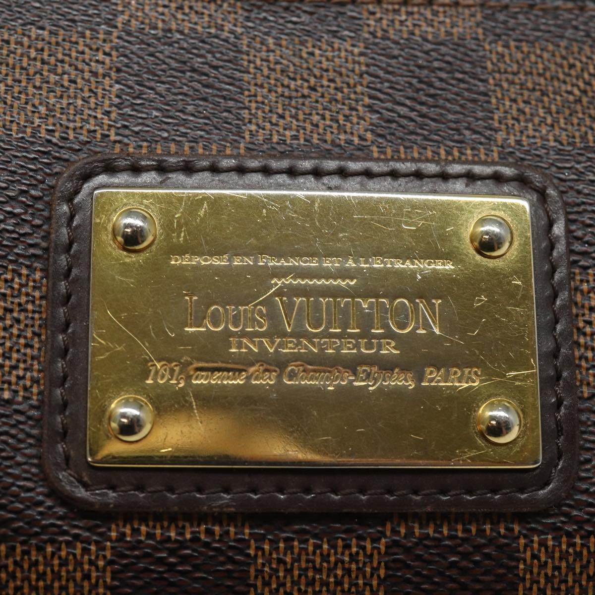 LOUIS VUITTON Damier Ebene Eva Shoulder Bag 2way N55213 LV Auth 86495