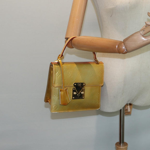 LOUIS VUITTON Monogram Vernis Spring Street Hand Bag Gris M91029 LV Auth 86516
