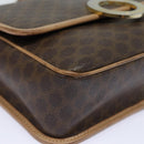 CELINE Macadam Canvas Shoulder Bag PVC Leather Brown Gold Auth 86522-9