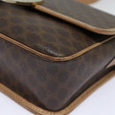 CELINE Macadam Canvas Shoulder Bag PVC Leather Brown Gold Auth 86522-14