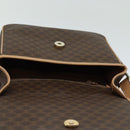 CELINE Macadam Canvas Schoudertas PVC Leer Bruin Goud Auth 86522-18